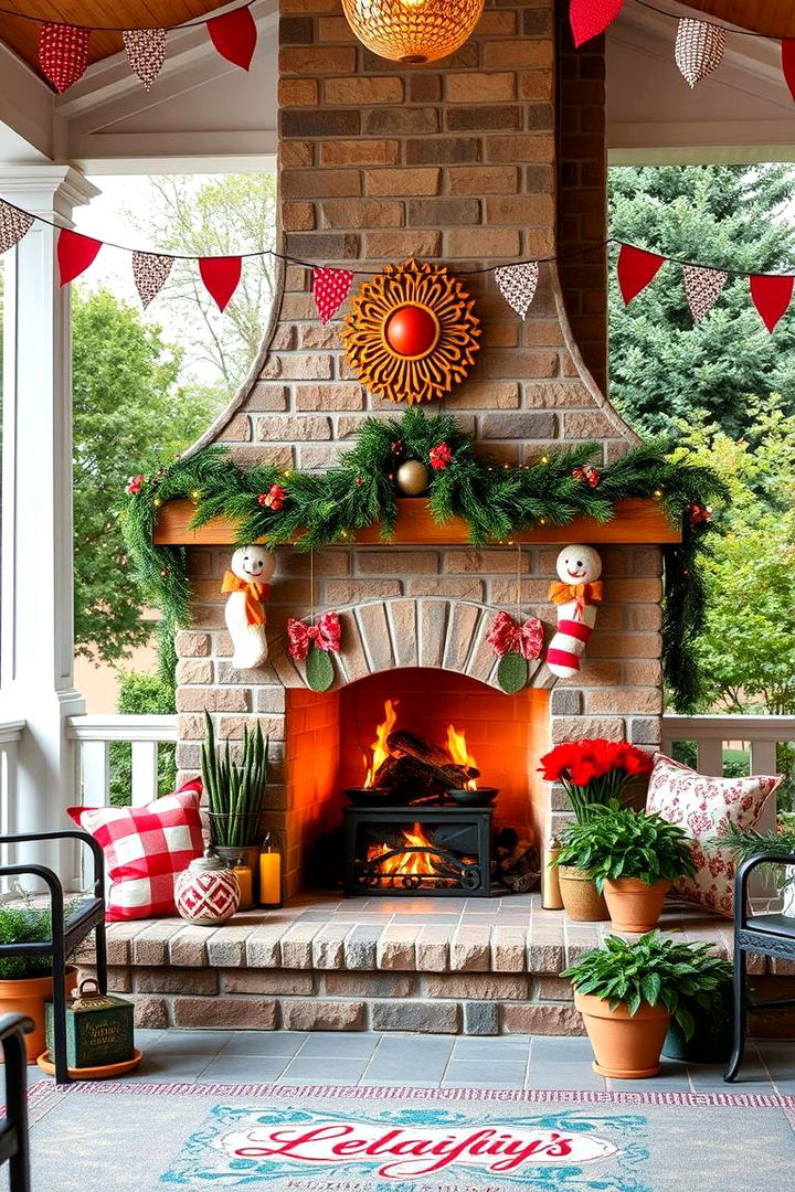 Festive Outdoor Gathering - 22 Porch Fireplace Ideas