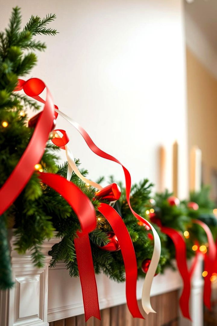 Festive Ribbon Embellishments - 22 Mantel Garland Ideas