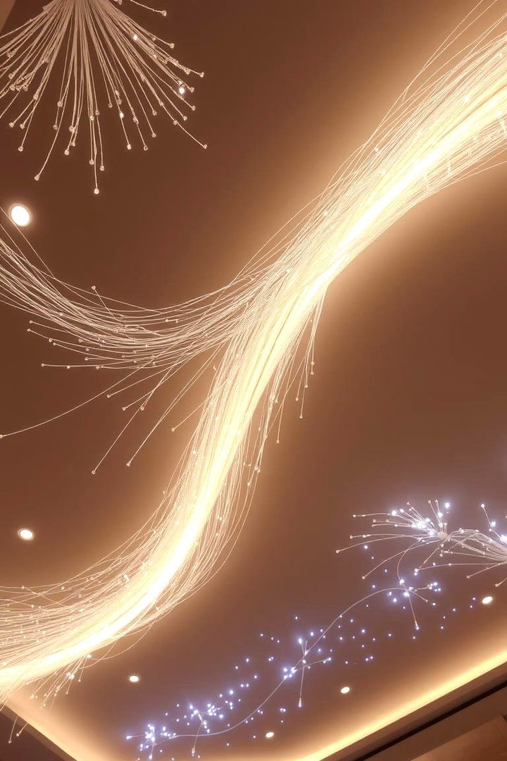 Fiber Optic Lighting for Mesmerizing Effects - 22 Basement Drop Ceiling Ideas