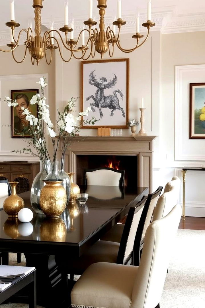 Final Flourishes in Decor - 22 Dining Room With Fireplace