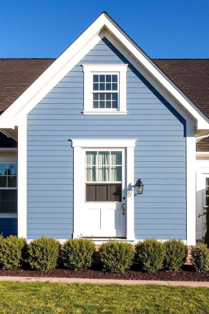 Finished Look and Detailing - 22 Blue House Siding With White Trim
