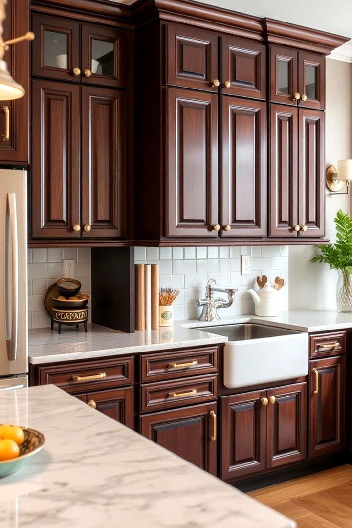 Finishing Touches - 22 Dark Wood Kitchen Cabinets