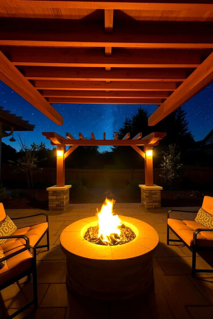 Fire Pit Ambiance - 22 Patio With a Pergola Ideas