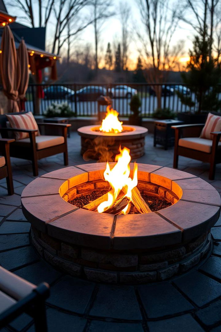Fire Pit Centerpiece Ambiance - 22 Bluestone Patio Ideas