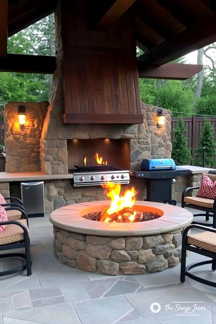 Fire Pit Cooking Area - 22 Luxury Outdoor Kitchen Ideas