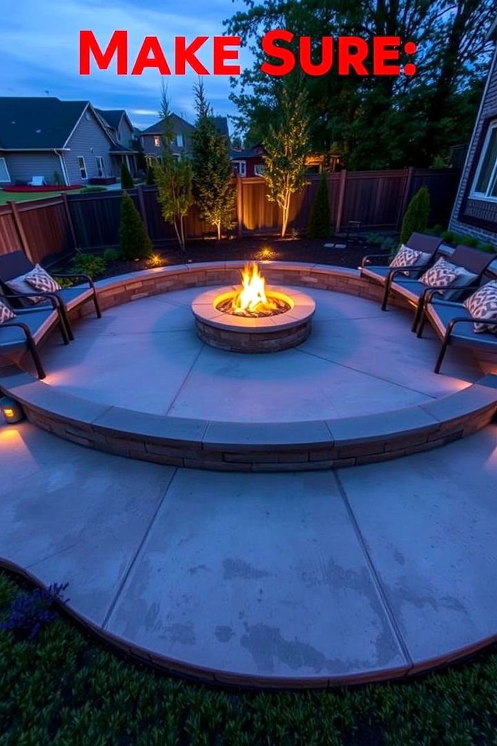 Fire Pit Focal Point - 22 Raised Concrete Patio Ideas