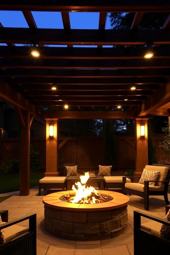 Fire Pit Fusion Lighting - 22 Pergola Lighting Ideas