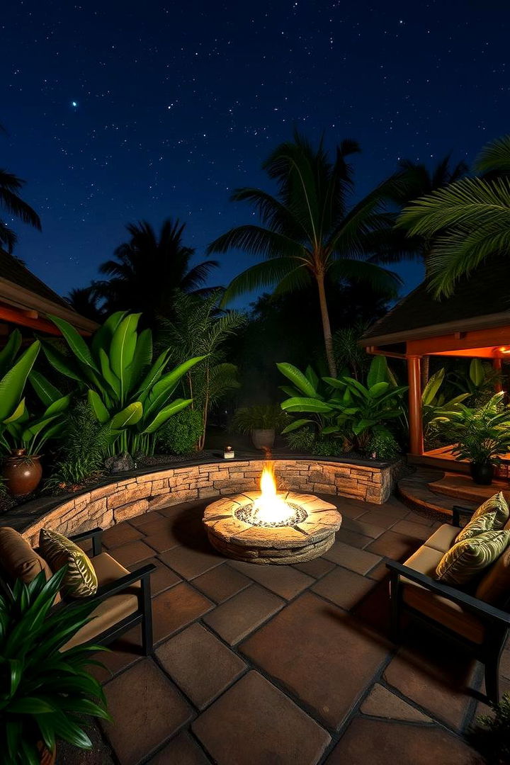 Fire Pit Gathering Area - 22 Tropical Backyard Ideas
