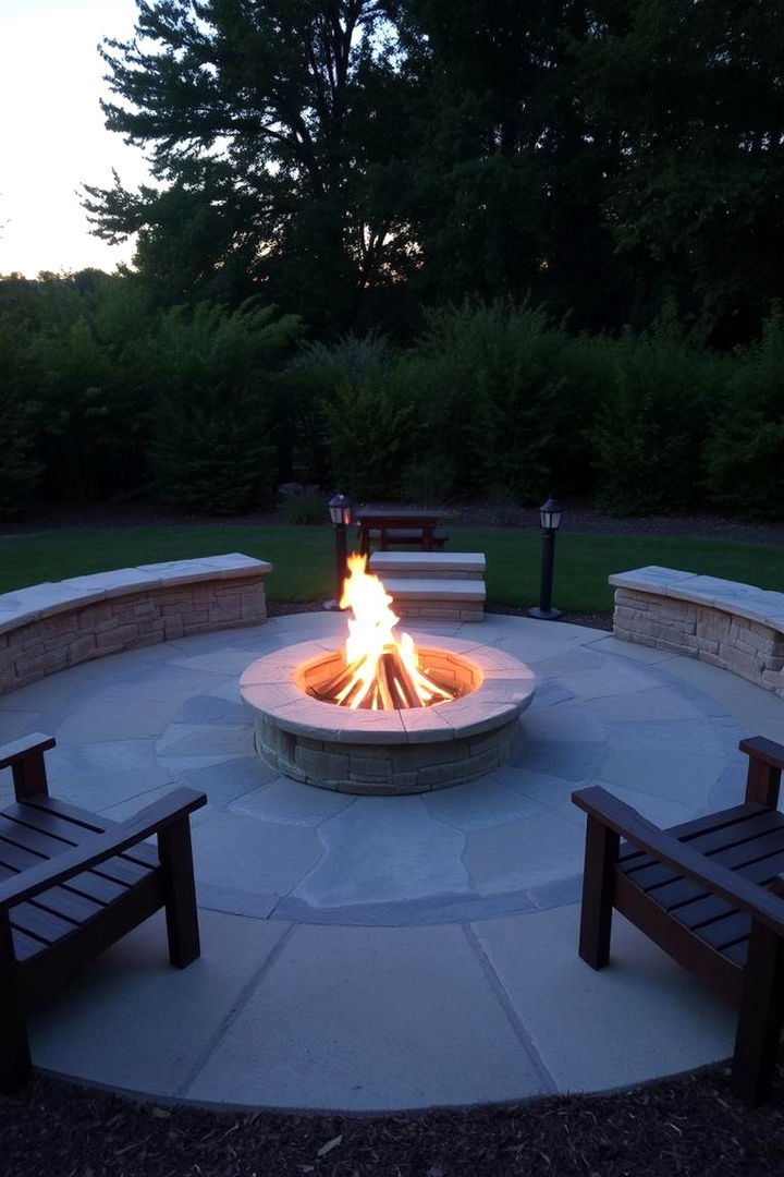 Fire Pit Gathering Center - 22 L Shaped Backyard Ideas