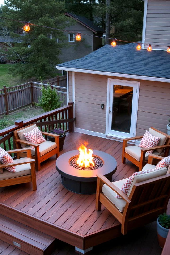 Fire Pit Integration - 22 Mobile Home Deck Ideas