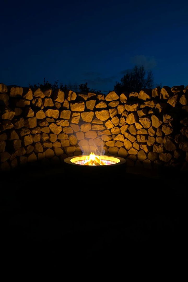 Fire Pit Oasis Integration - 22 Stone Wall Ideas