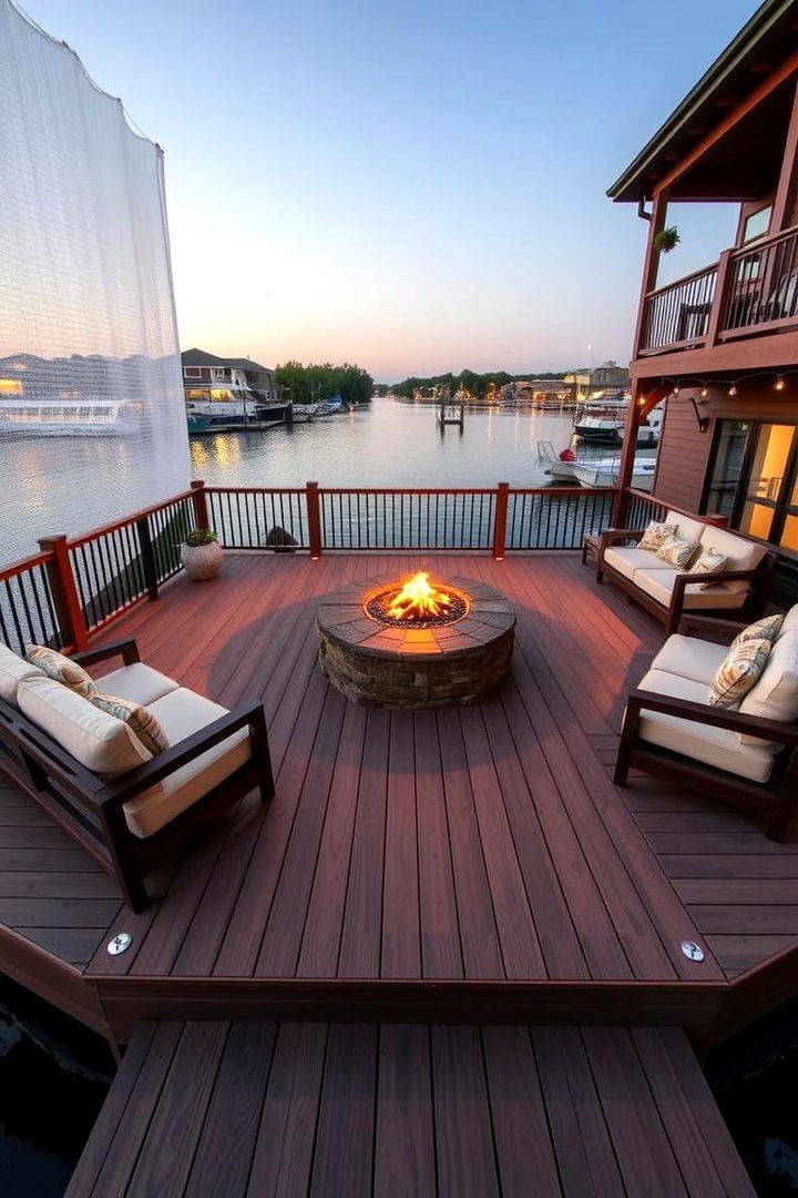 Fire Pit Surround - 22 Floating Deck Ideas