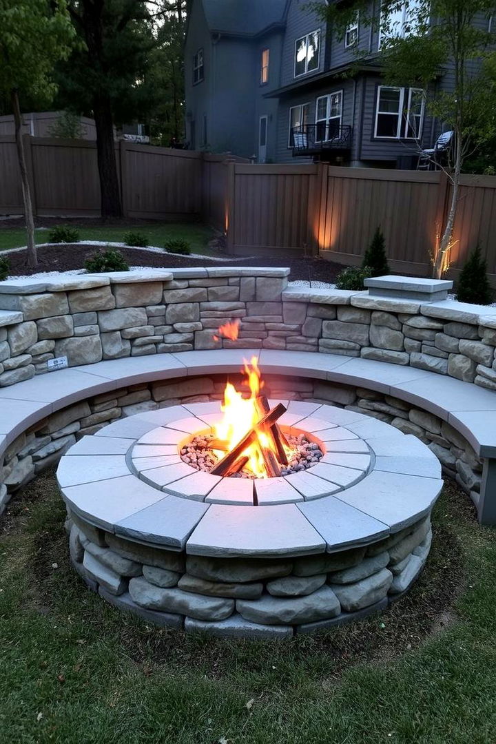 Fire Pit with Seating Integration - 22 Fire Pit Ideas