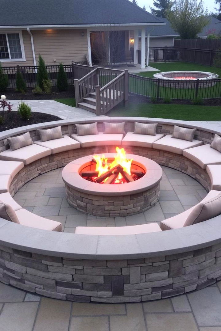 Fire Pit with Surround Seating - 22 Outdoor Fireplace Ideas
