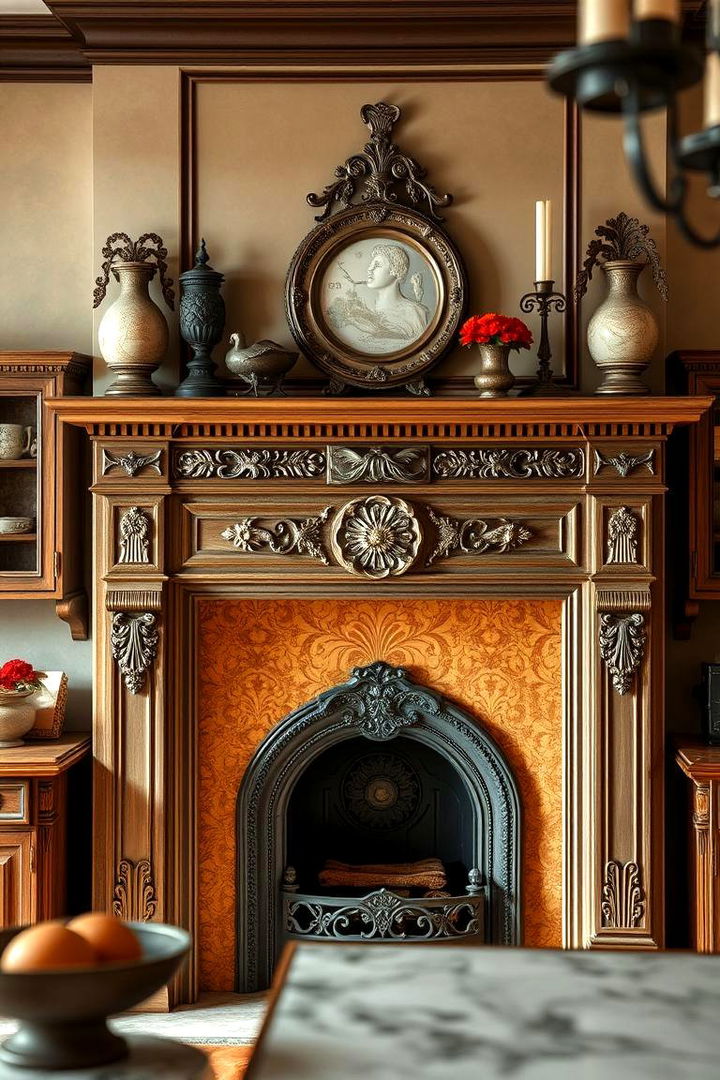Fireplace Mantel Artistry - 22 Tudor Kitchen Ideas