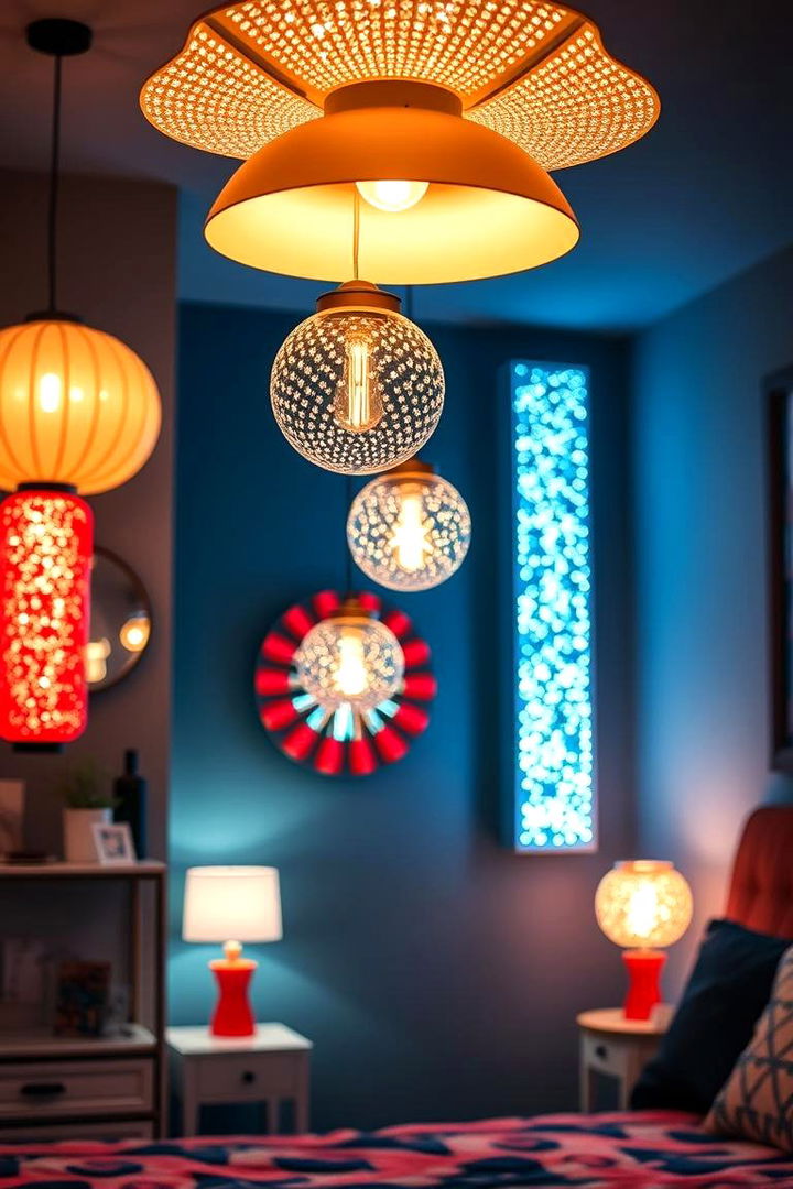 Flashy Lighting Fixtures - 22 80s Bedroom Ideas