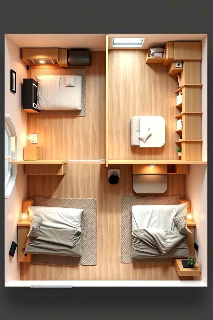 Flexible Layouts for Adaptive Living - 22 Minimalist Dorm Room Ideas