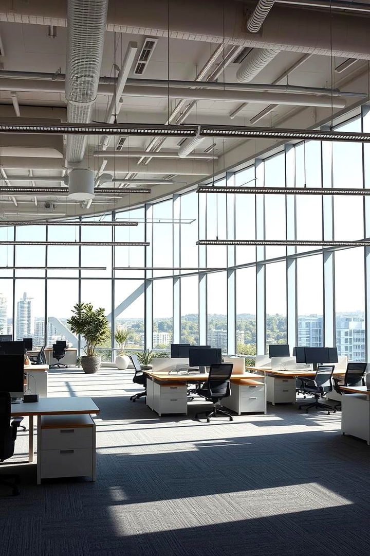 Flexible Layouts for Natural Light Maximization - 22 Green Home Office Ideas