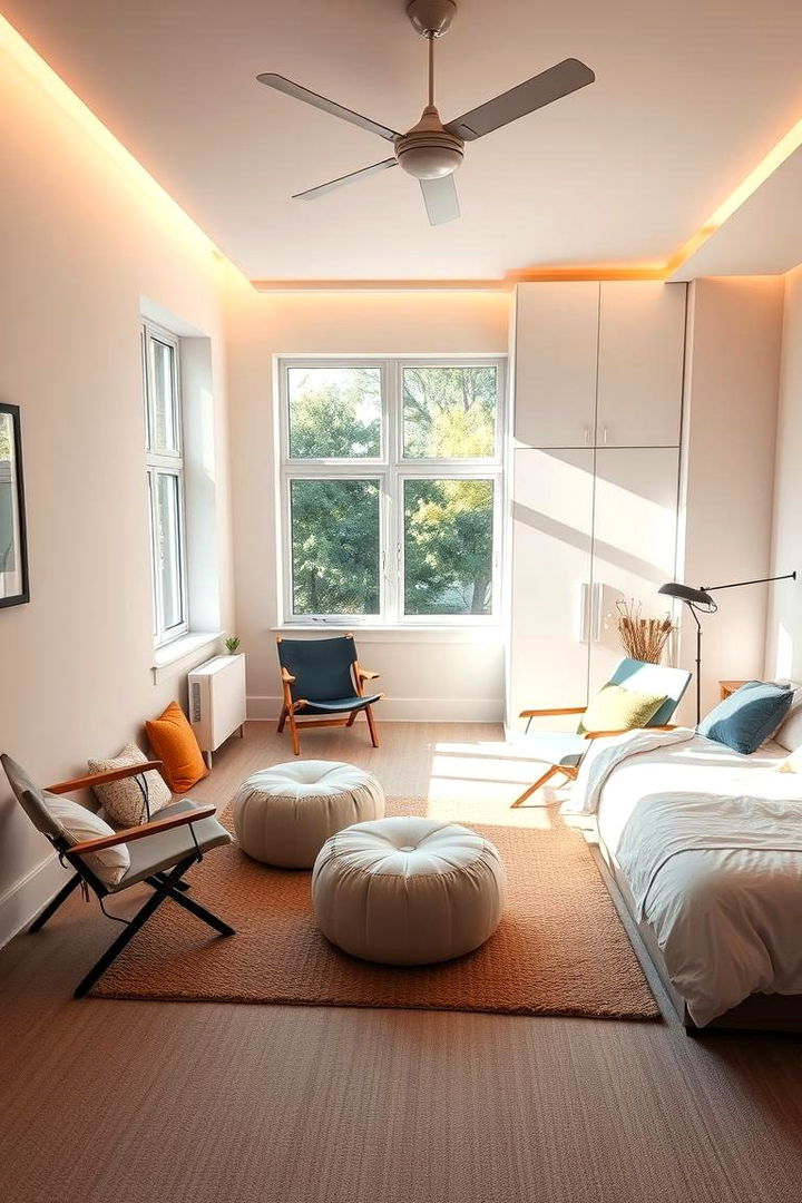 Flexible Seating Options - 22 Shared Bedroom Ideas for Small Rooms