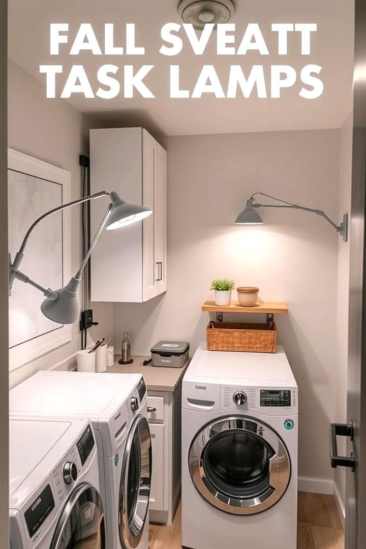 Flexible Task Lamps on Walls - 22 Laundry Room Lighting Ideas