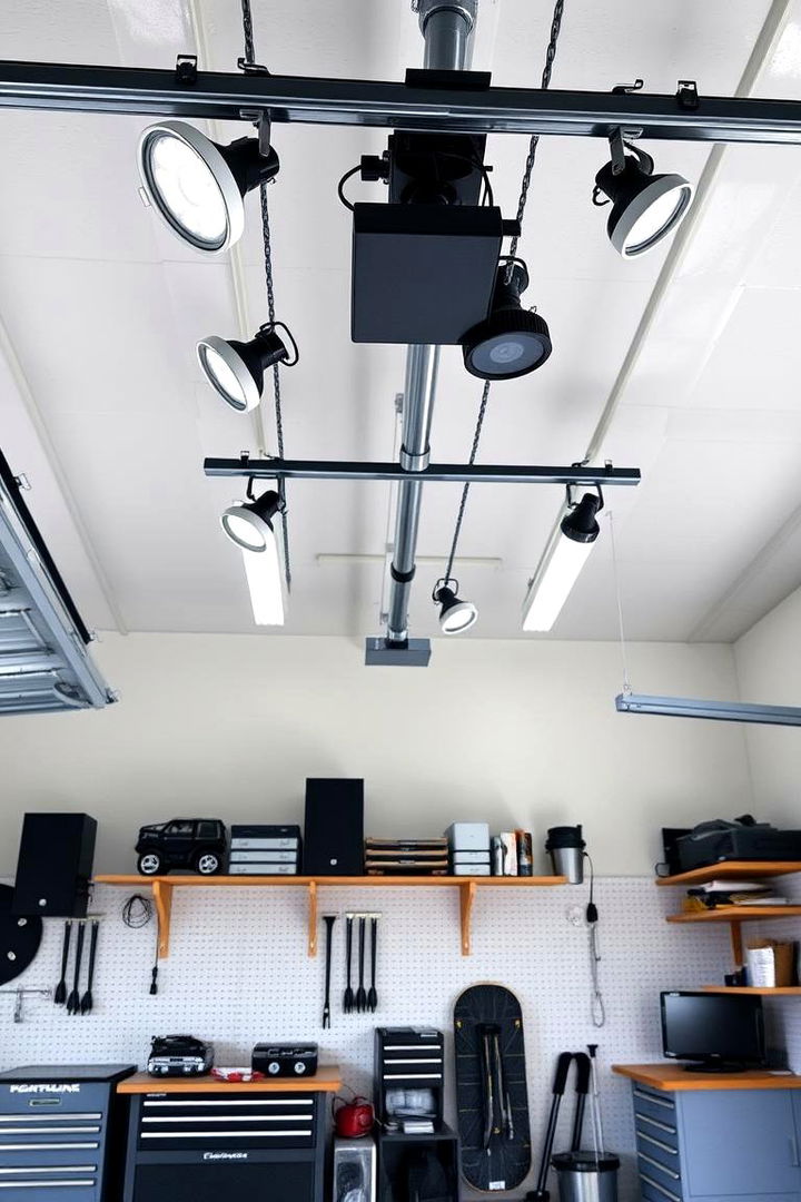 Flexible Track Lighting - 22 Garage Lighting Ideas