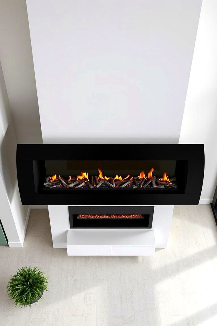 Floating Black Fireplace Concepts - 22 Black Fireplace Ideas