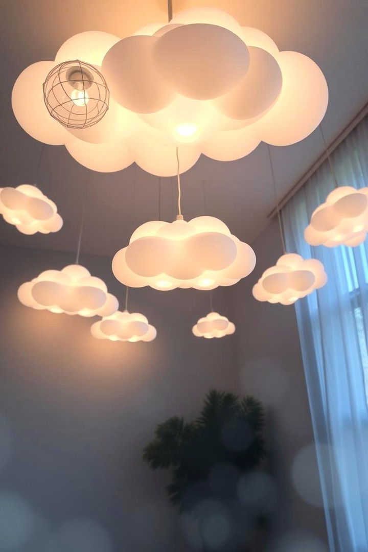 Floating Cloud Light Fixtures - 22 Fairycore Bedroom Ideas