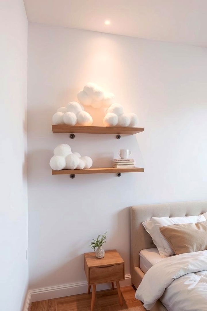 Floating Cloud Shelves - 22 Cloud-Themed Bedroom Ideas