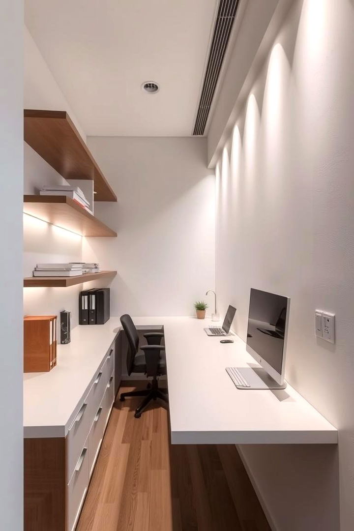Floating Console Shelves - 22 Office Shelving Ideas