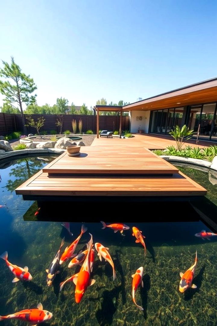 Floating Deck Koi Pond - 22 Koi Pond Ideas