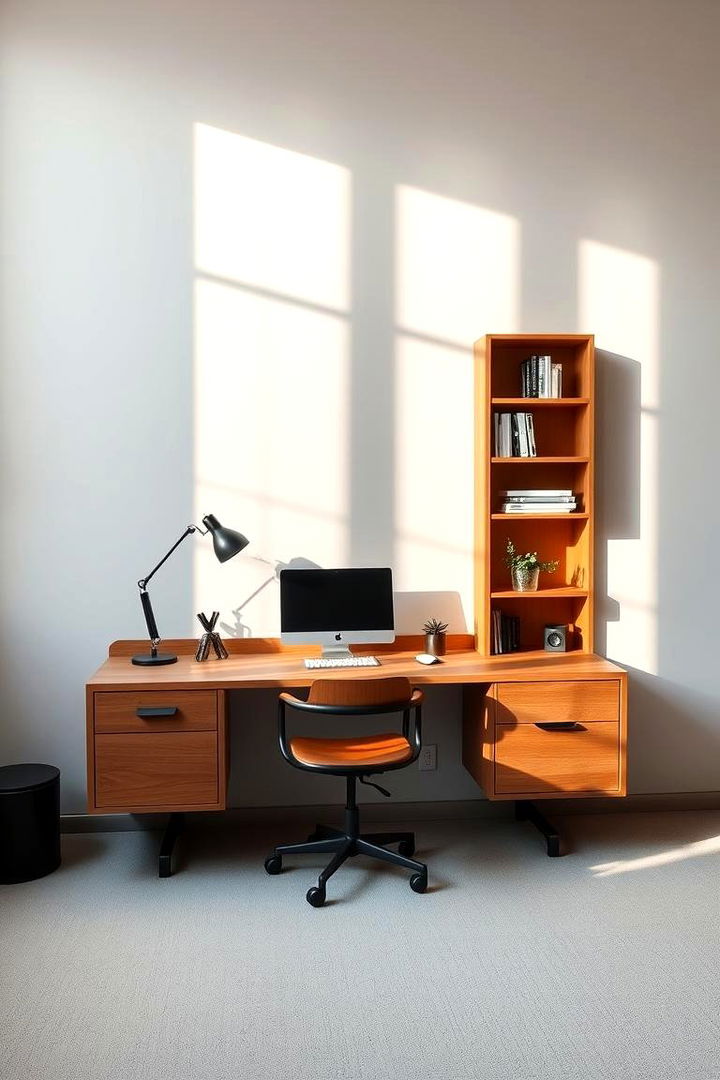 Floating Desk with Built In Shelving - 22 Floating Desk Ideas