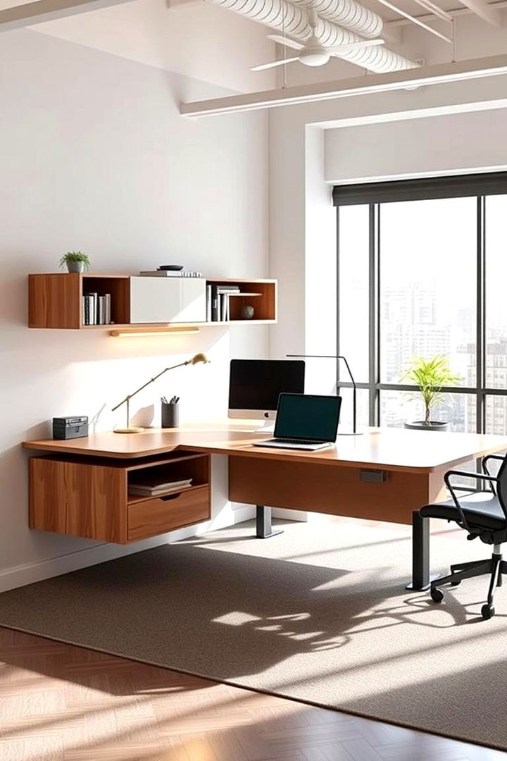 Floating Desk with Multi Functional Design - 22 Floating Desk Ideas