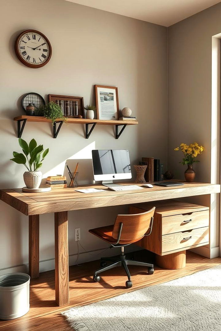 Floating Desk with Rustic Charm - 22 Floating Desk Ideas