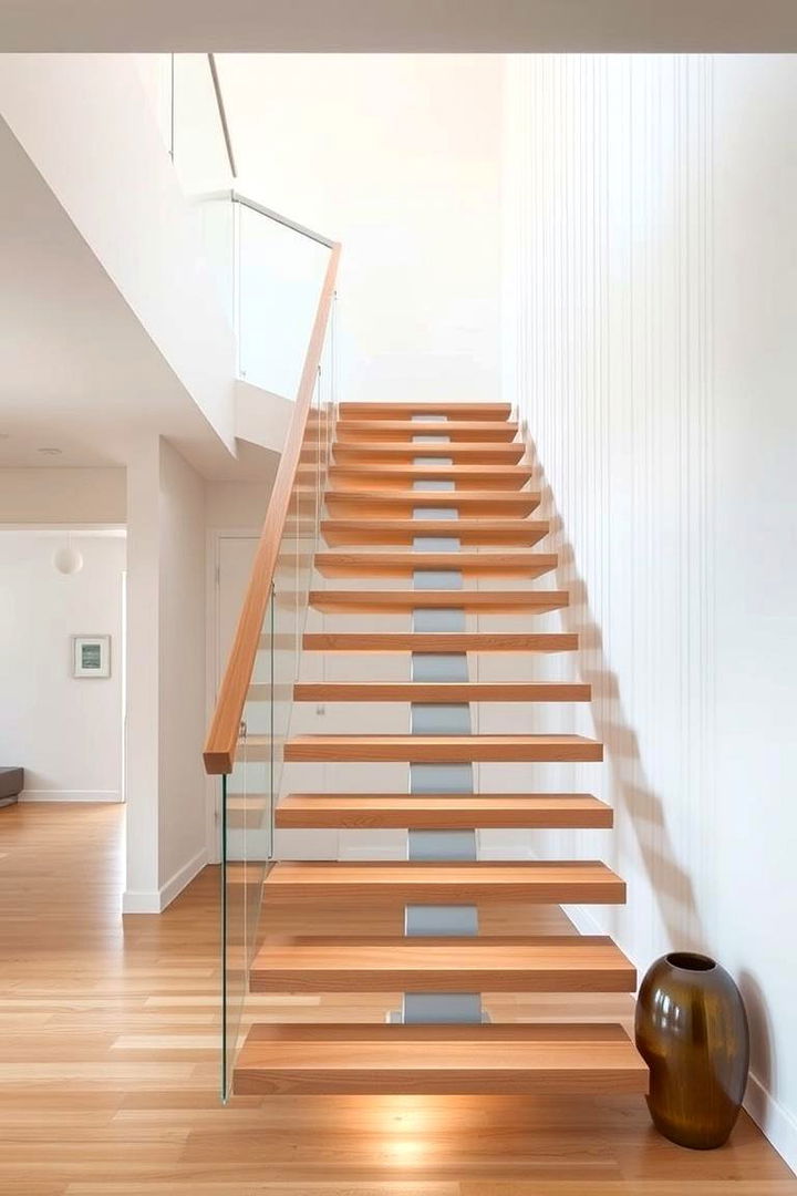 Floating Feature - 22 White Oak Staircase Ideas