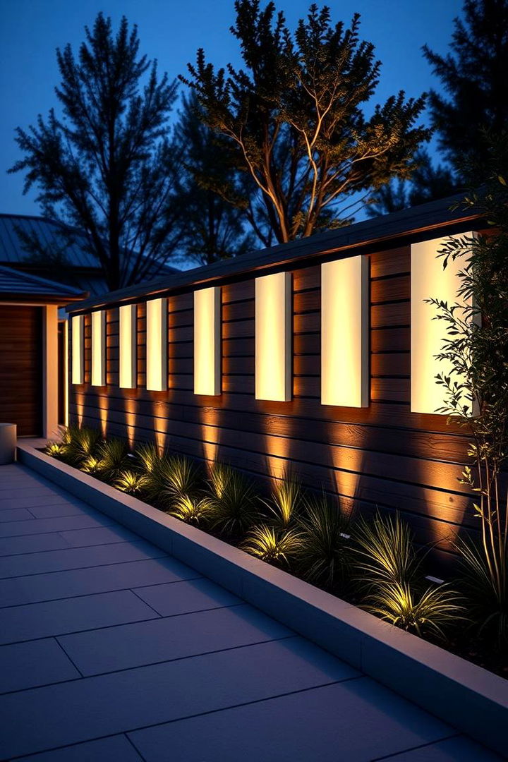 Floating Fence Light Panels - 22 Fence Lighting Ideas