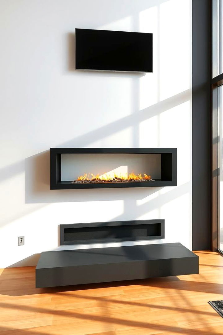 Floating Fireplace Style - 22 Linear Fireplace Ideas With Tv Above