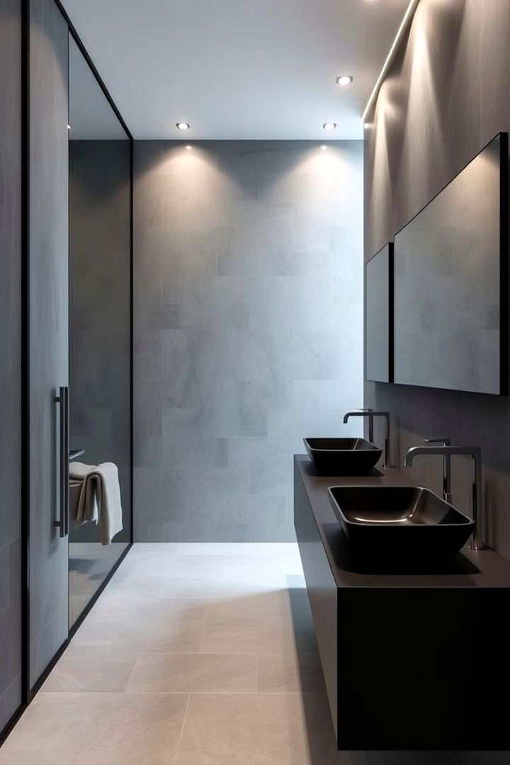 Floating Fixtures Elegance - 22 Black and Grey Bathroom Ideas