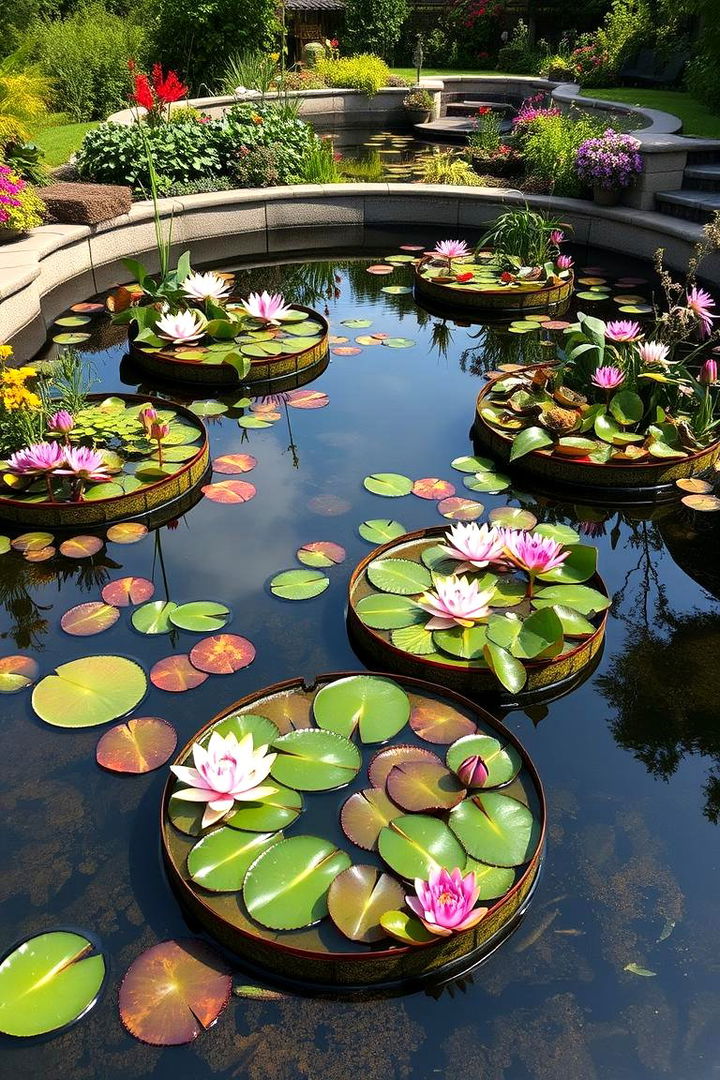 Floating Garden Pond Islands - 22 Raised Garden Pond Ideas