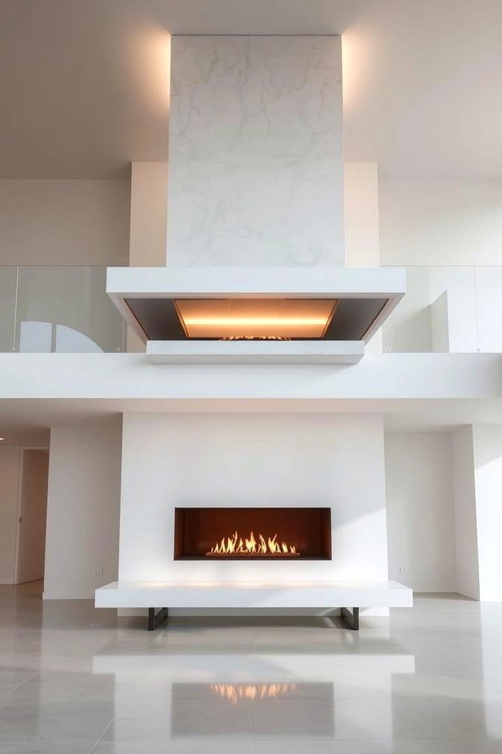Floating Hearth Style - 22 Two-story Fireplace Ideas