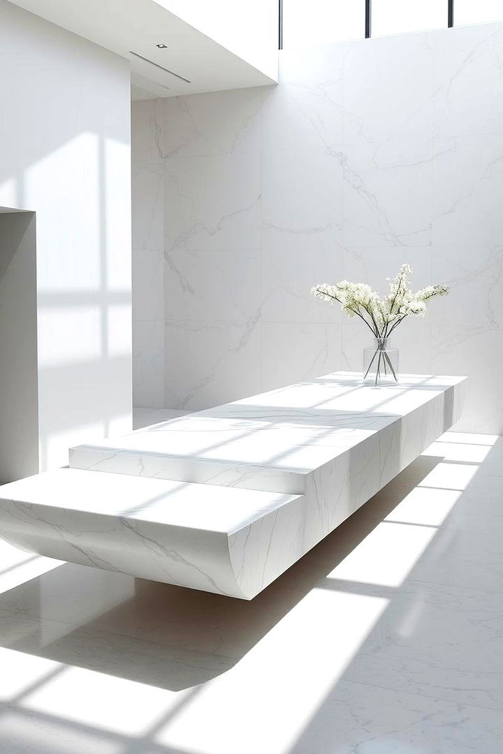 Floating Island Finesse - 22 Marble Kitchen Island Ideas