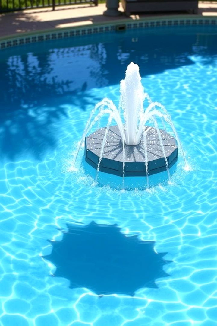 Floating Island Fountain Accent - 22 Pool Fountain Ideas