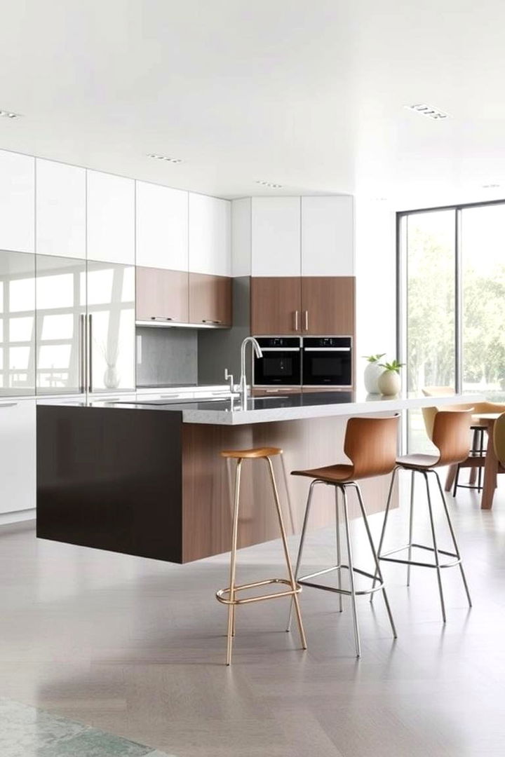 Floating Kitchen Island with Modern Seating - 22 Kitchen Island Ideas With Seating
