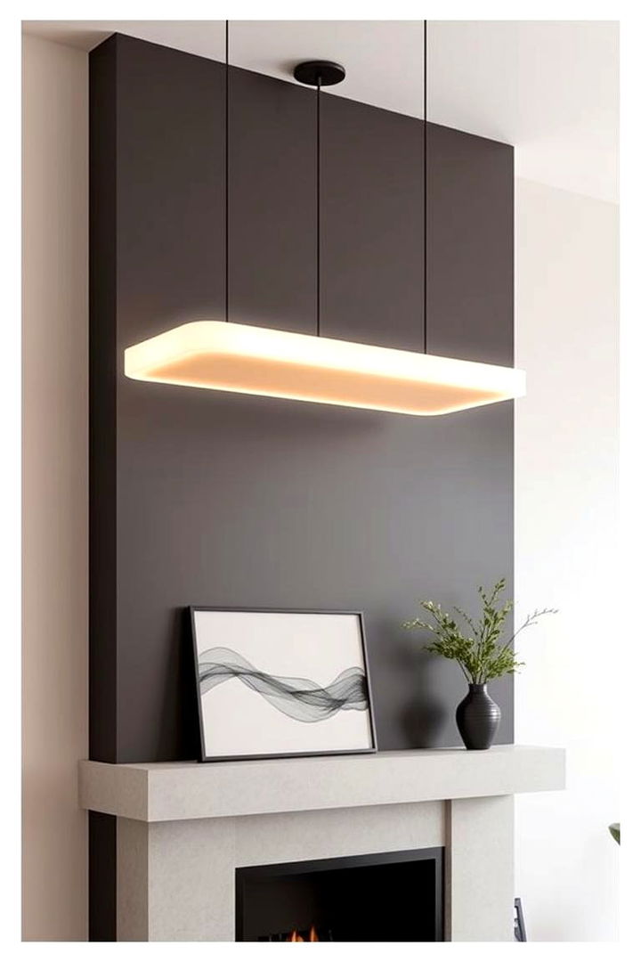 Floating Light Fixtures - 22 Fireplace Mantel Lighting Ideas