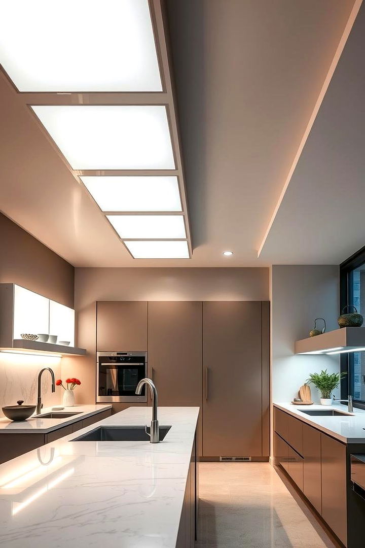 Floating Light Panels - 22 Kitchen Lighting Ideas