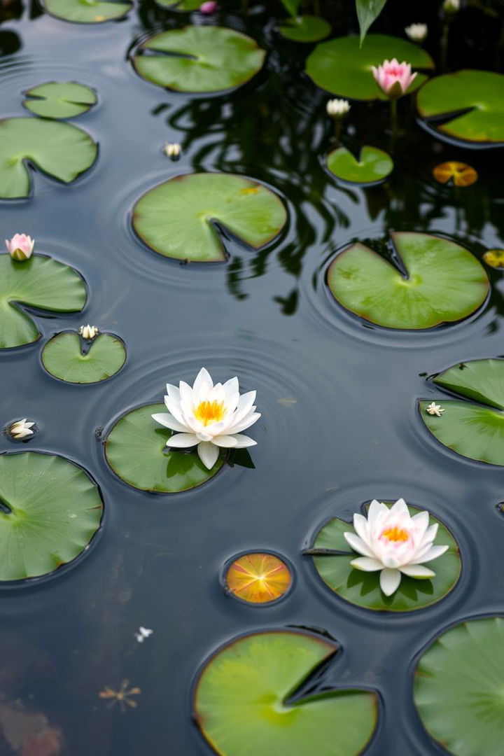 Floating Lily Pad Display - 22 Pond Landscaping Ideas