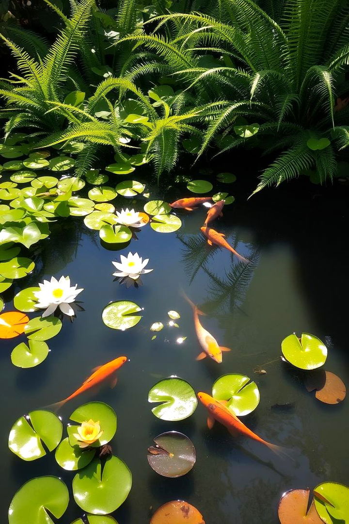 Floating Plant Paradise Koi Pond - 22 Koi Pond Ideas