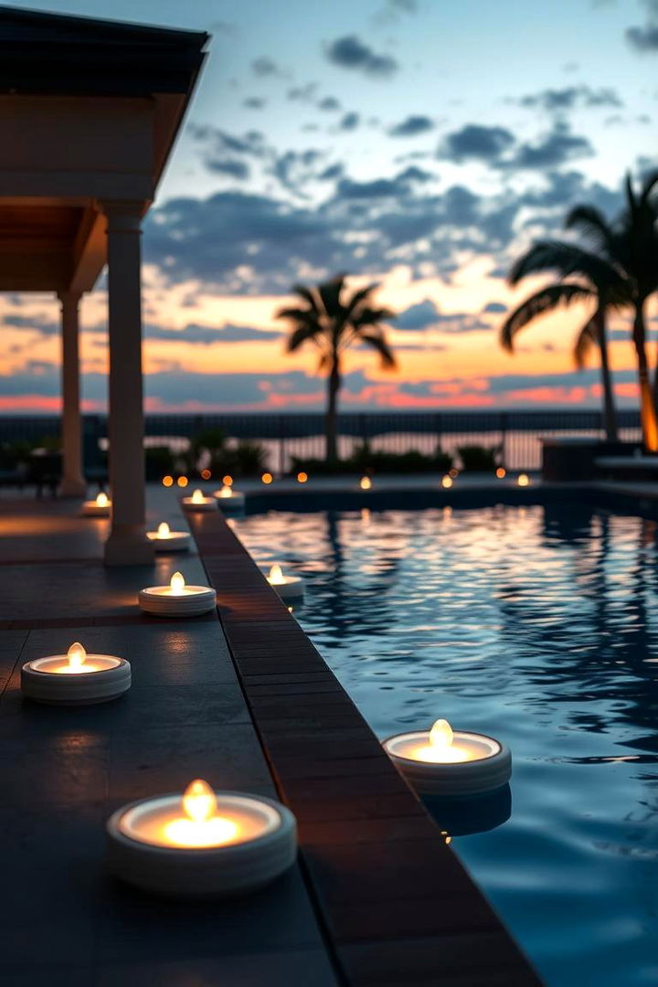 Floating Pool Lights - 22 Covered Patio Lighting Ideas