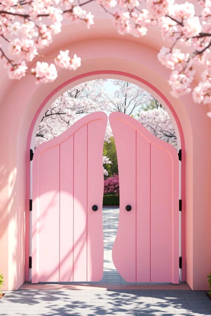 Floating Sakura Petal Inspired Gate - 22 Japanese Garden Gate Design Ideas
