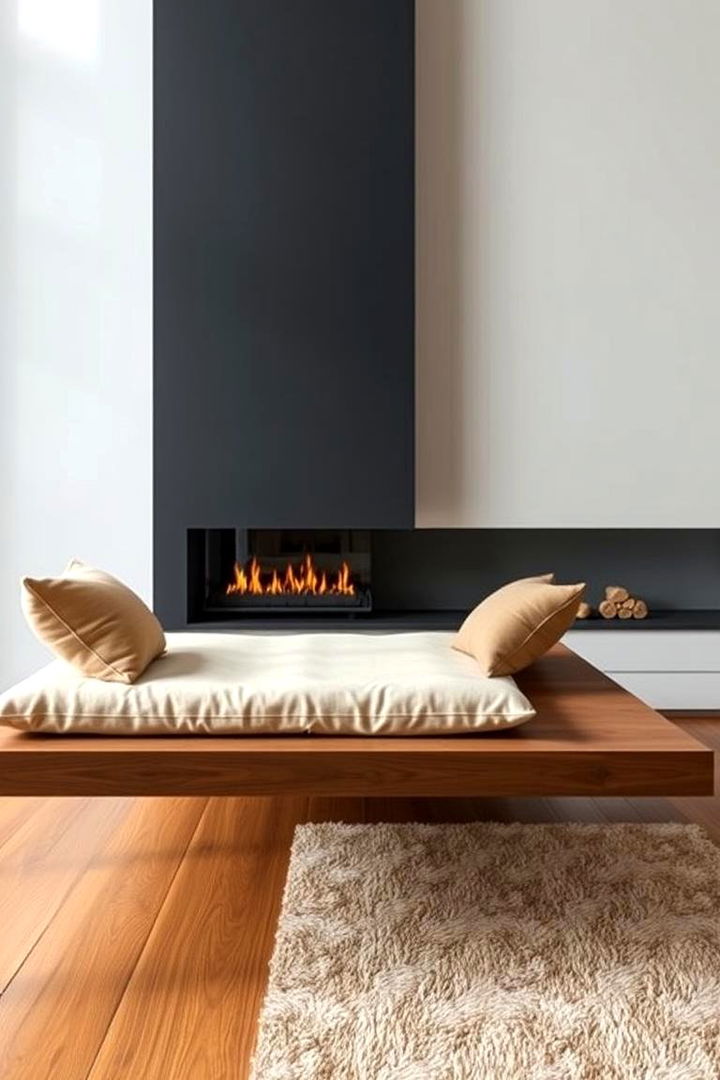 Floating Seat Platform Concept - 22 Fireplace Seating Ideas