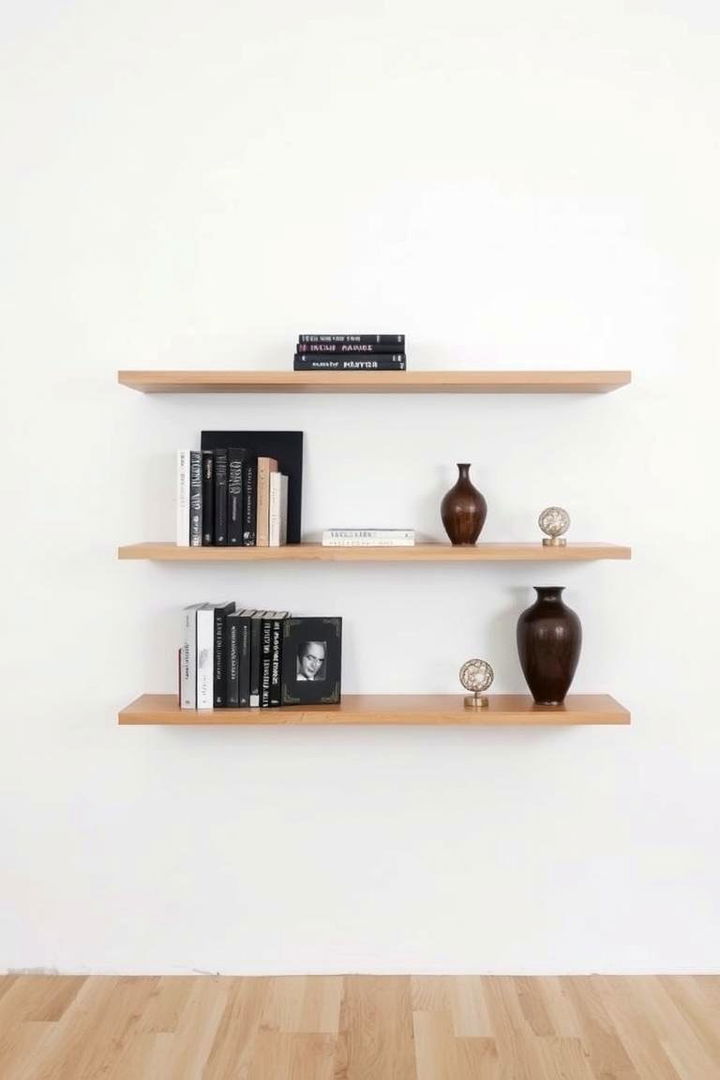 Floating Shelf Display - 22 Bookshelf Organization Ideas